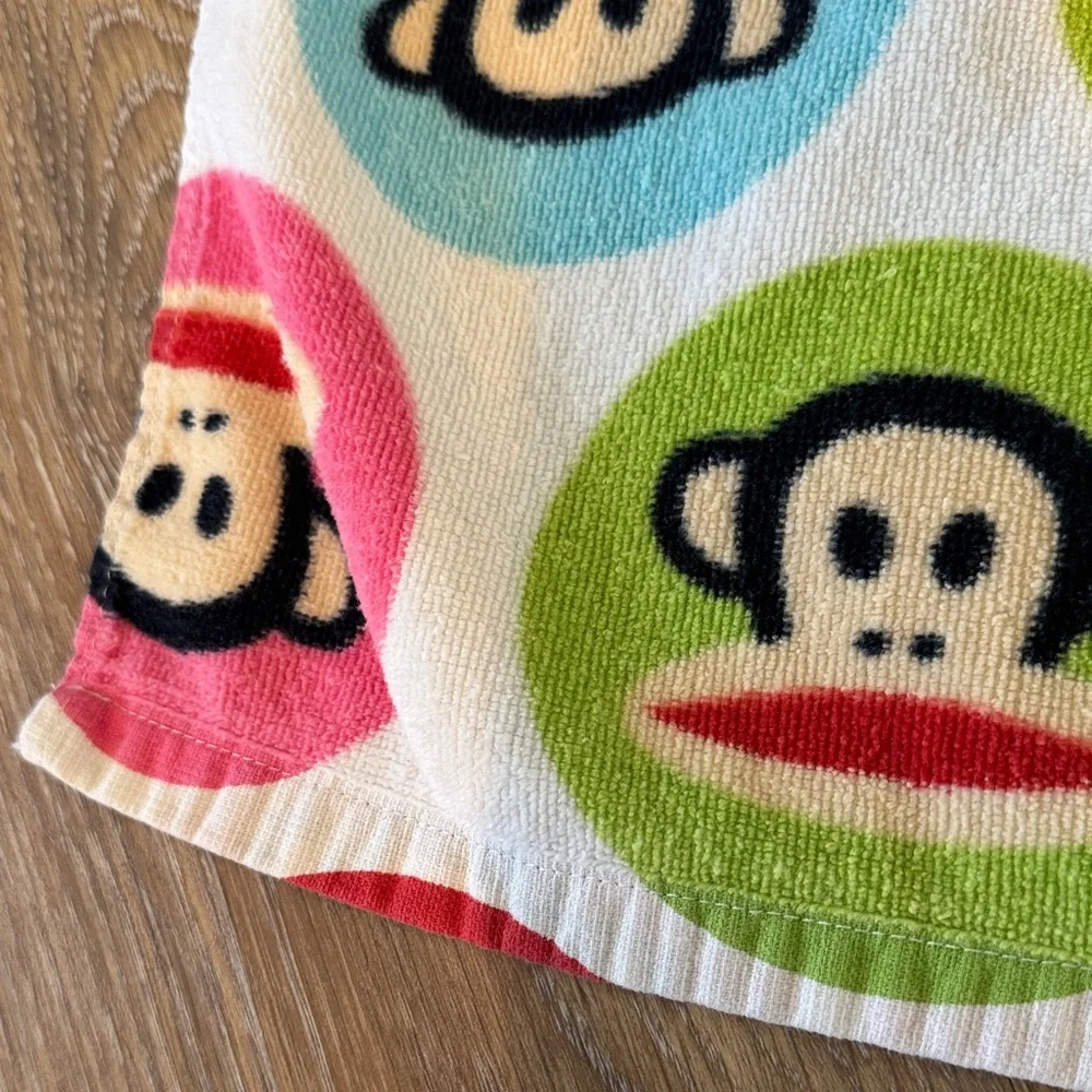 Paul Frank Multicolor Monkey Pattern Towel VTG y2k